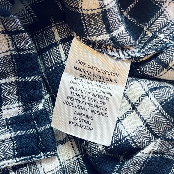 BP Nordstrom Women’s Blue White Plaid Button Front Top Size S Small - Picture 3 of 3